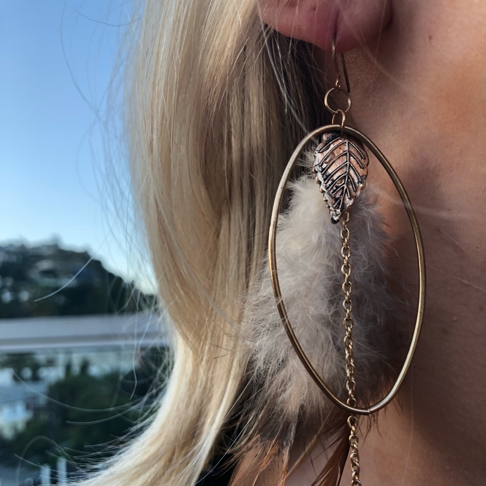 Cute feather earrings - Picture 2 of 2